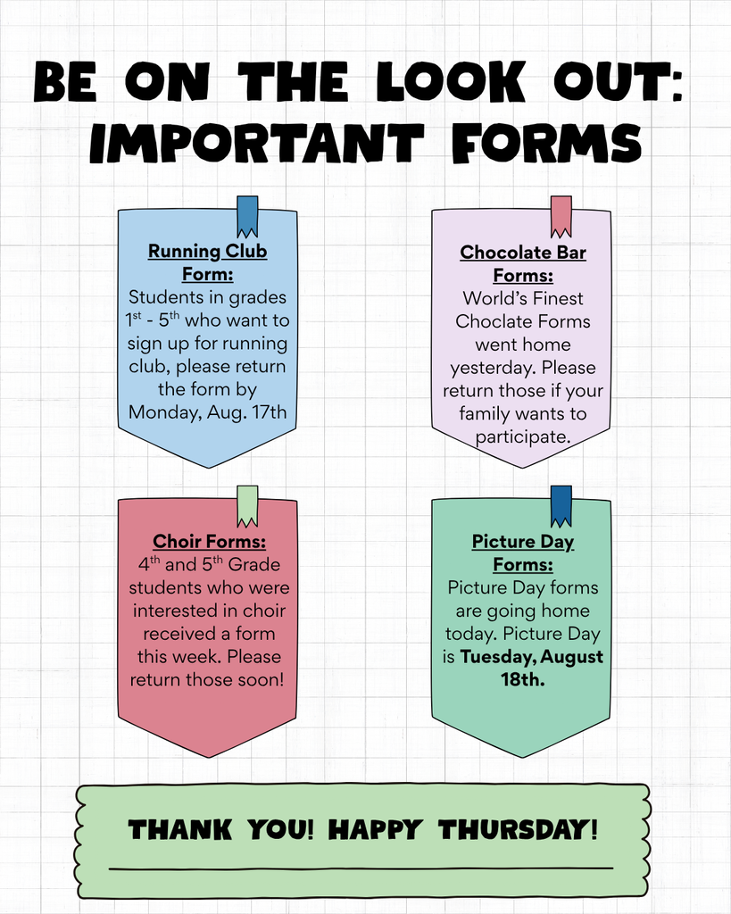 Important Forms this week