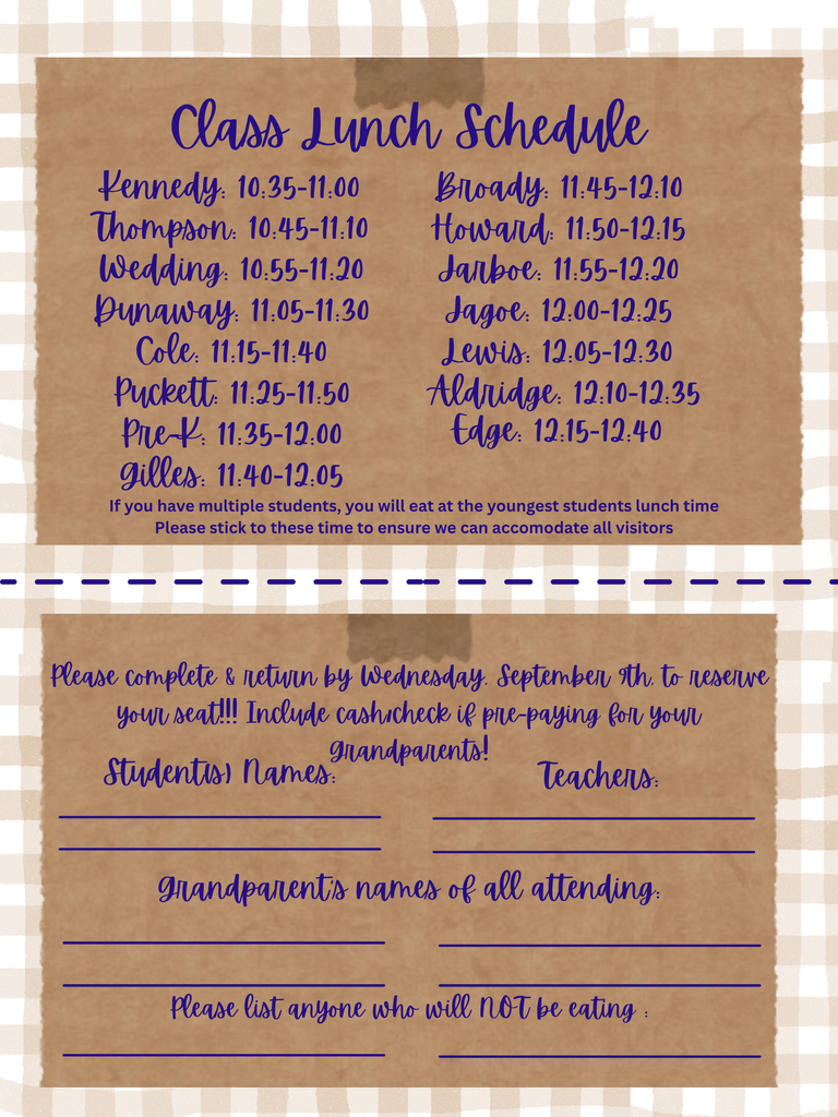 Grandparent's Day times