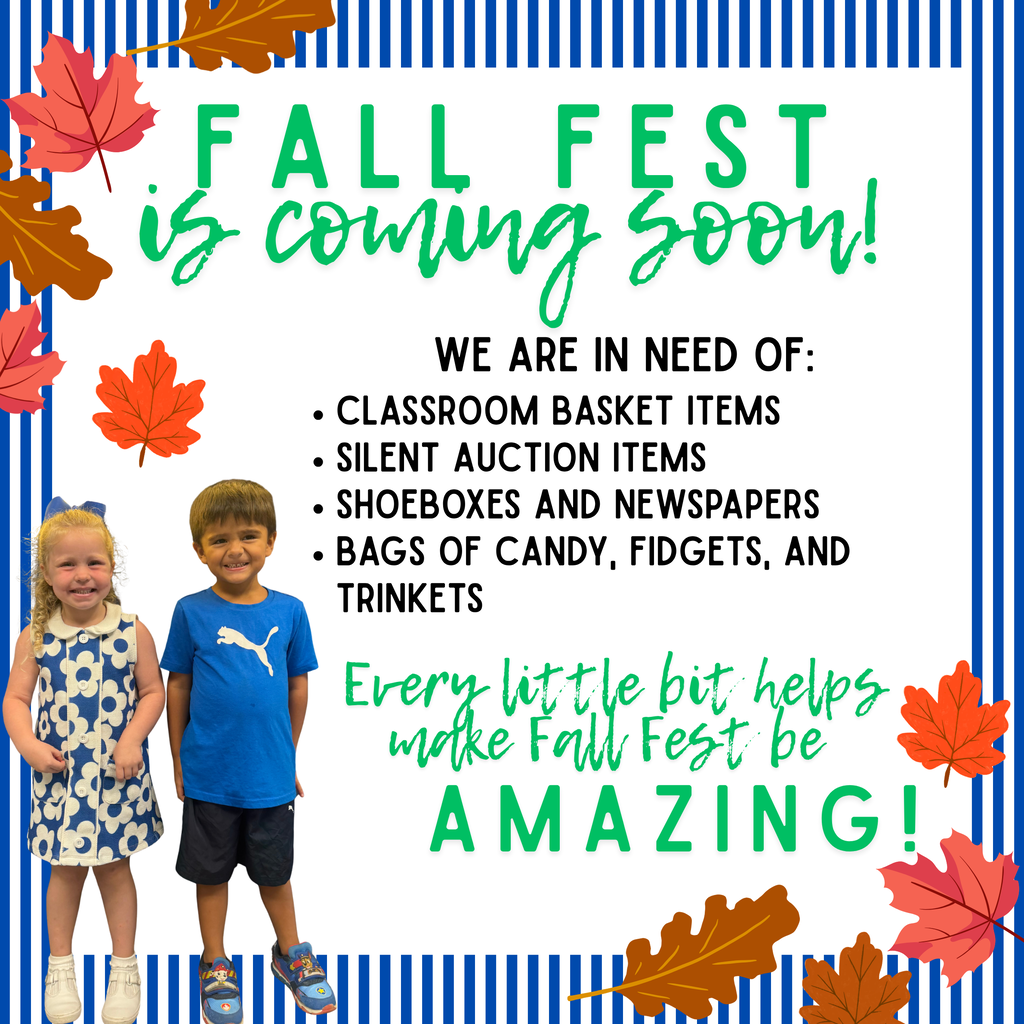 Fall Festival items needed