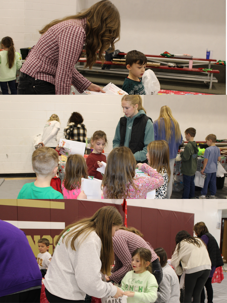 Photo collage of shopping at Santa's workshop