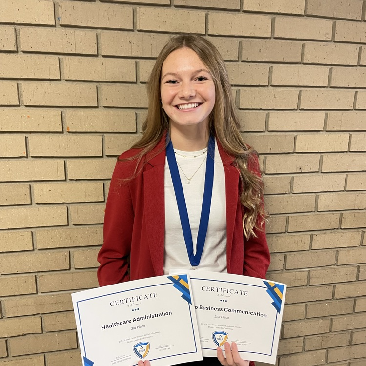 Claire Garland with her awards