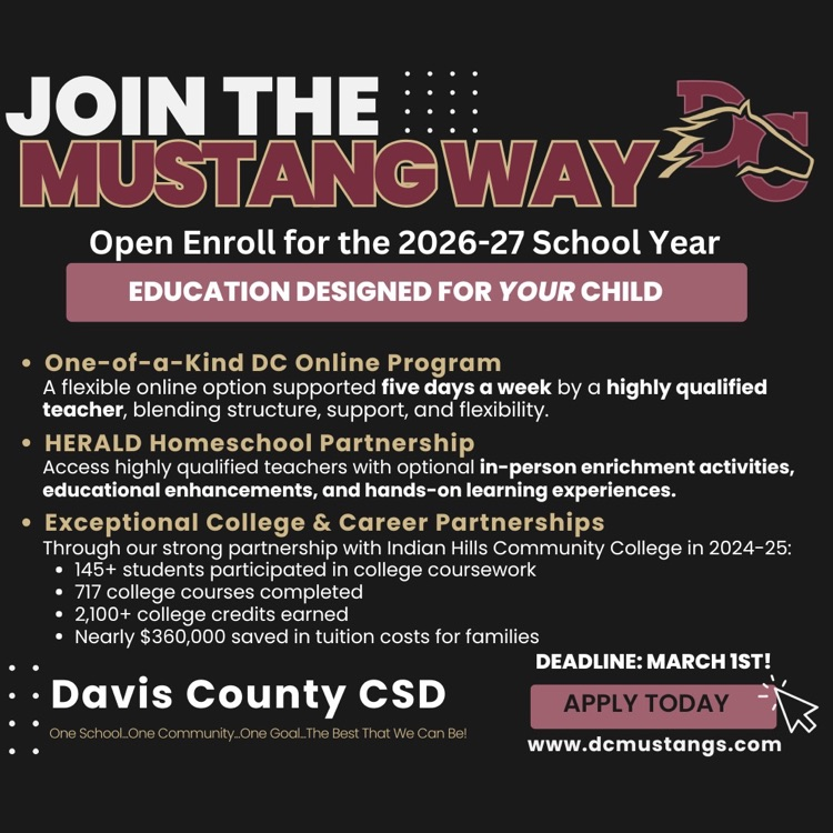 join the Mustang way - open-enroll today!