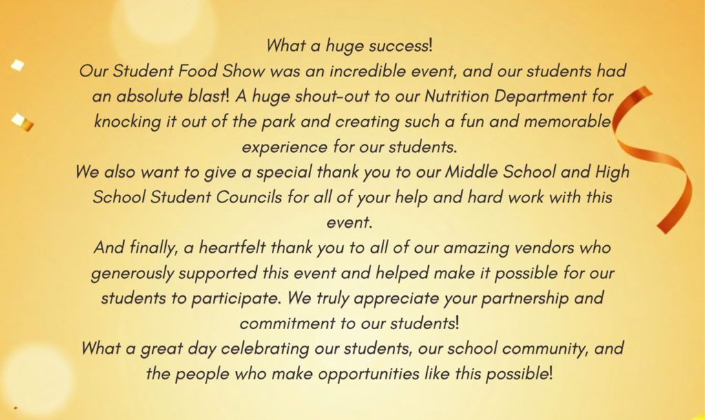 Student Food Show Story