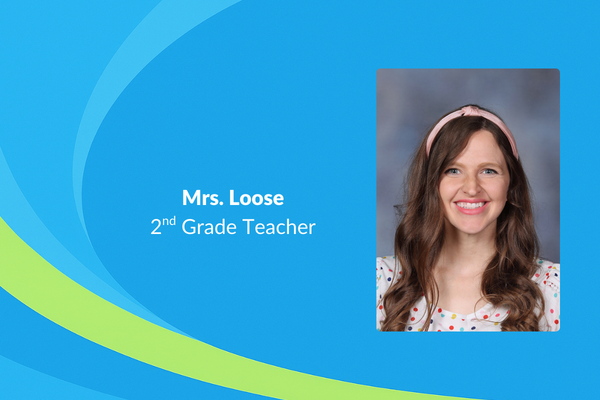 Mrs. Loose 2nd Grade teacher picture of women with brown hair and pink headband