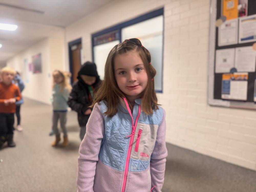 Student in school hallway