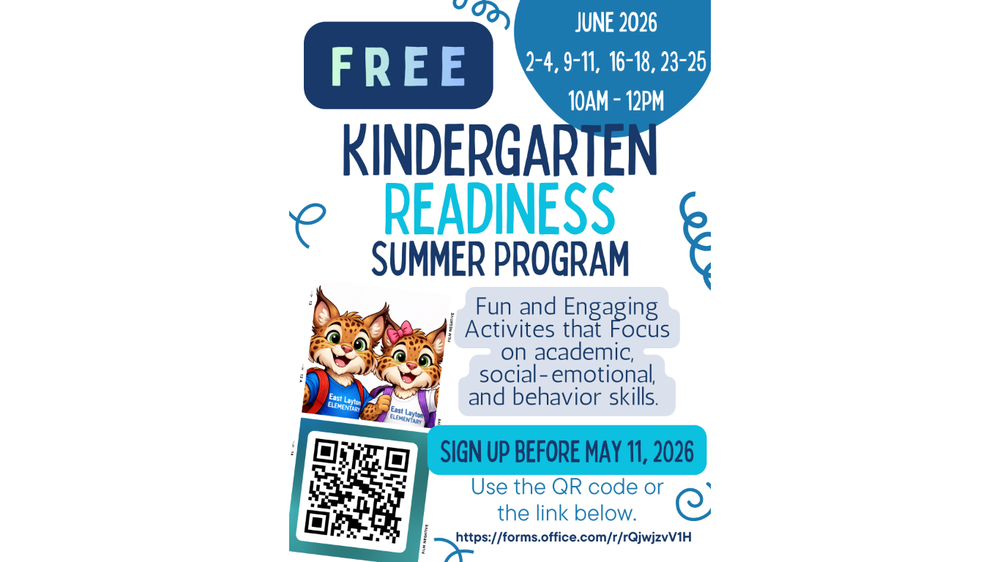 Flyer for kindergarten readiness being offered over the summer for incoming kindergarteners