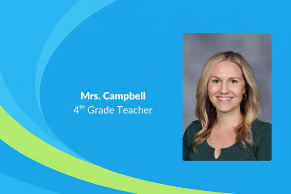 Mrs. Campbell 4th grade teacher photo of women with blonde hair and green shirt