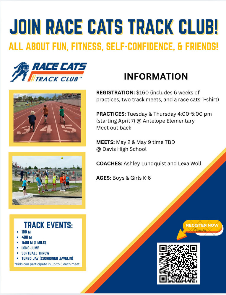 Race Cats Track Club Informational Flyer