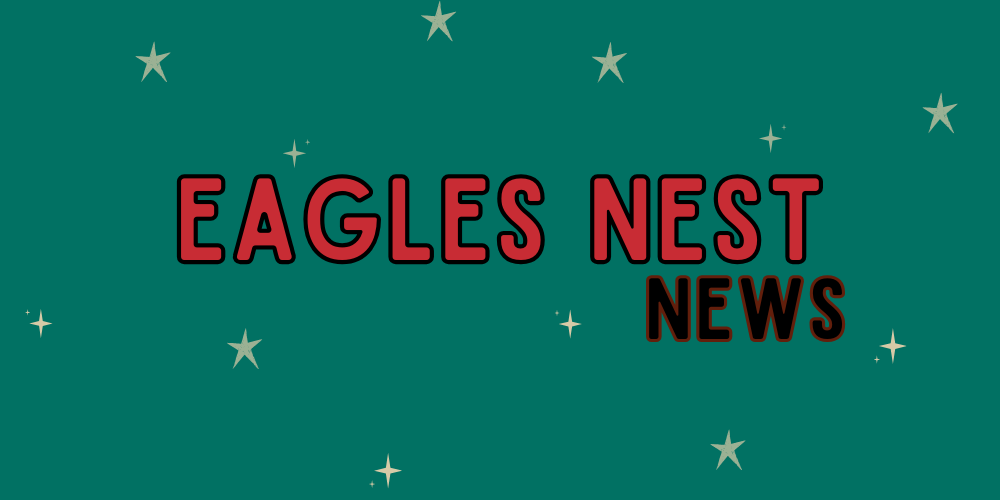 Eagles Nest News text with stars