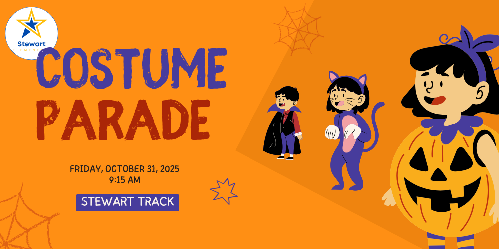 Costume Parade Friday October 31, 2025 9:15 am Stewart track