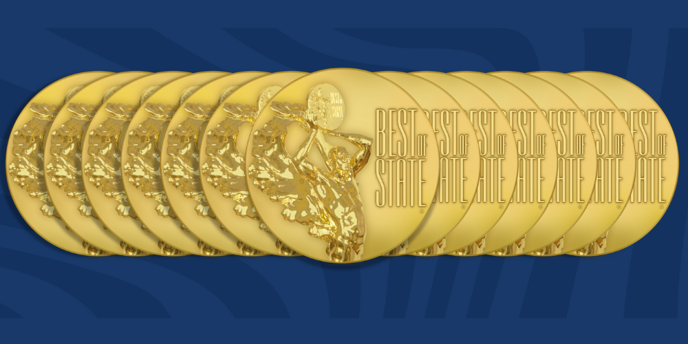 Best of State graphic of 13 medals