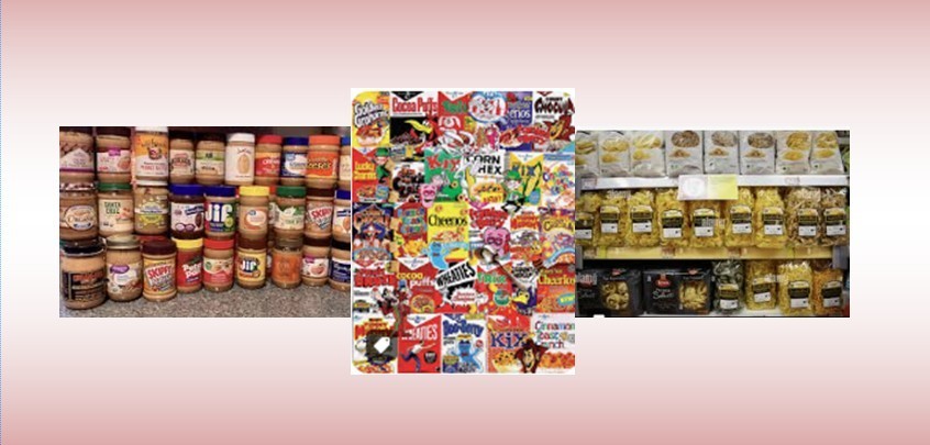 Bags and boxes of food