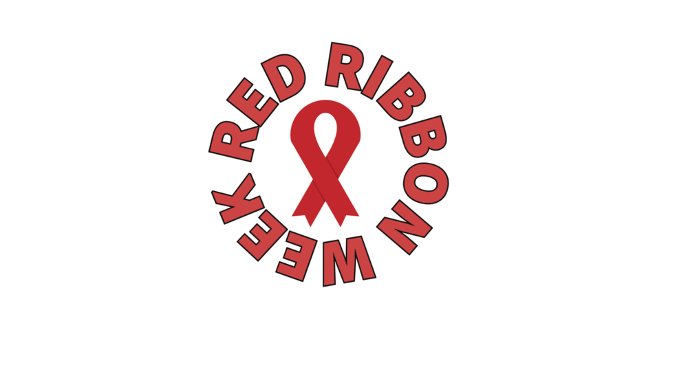 Red ribbon surrounded by text Red Ribbon Week