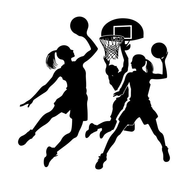 Girls basketball clipart