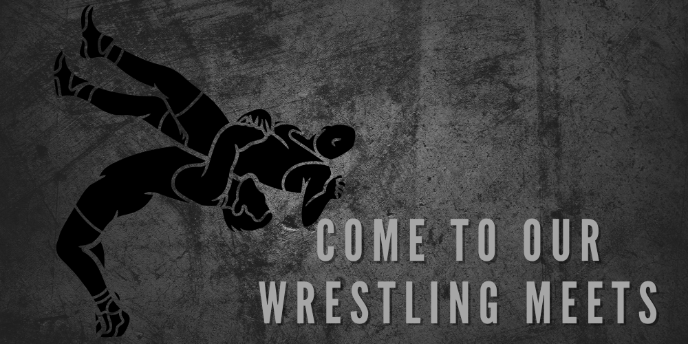 Come to our wrestling meets graphic