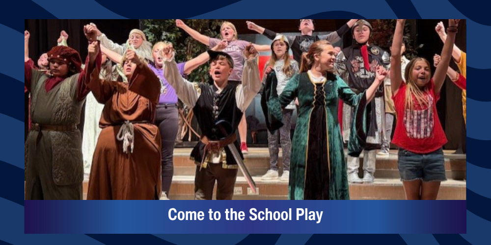 Come to the School Play -  Cast practicing a song and dance from the play, Robin Hood Jr. 2