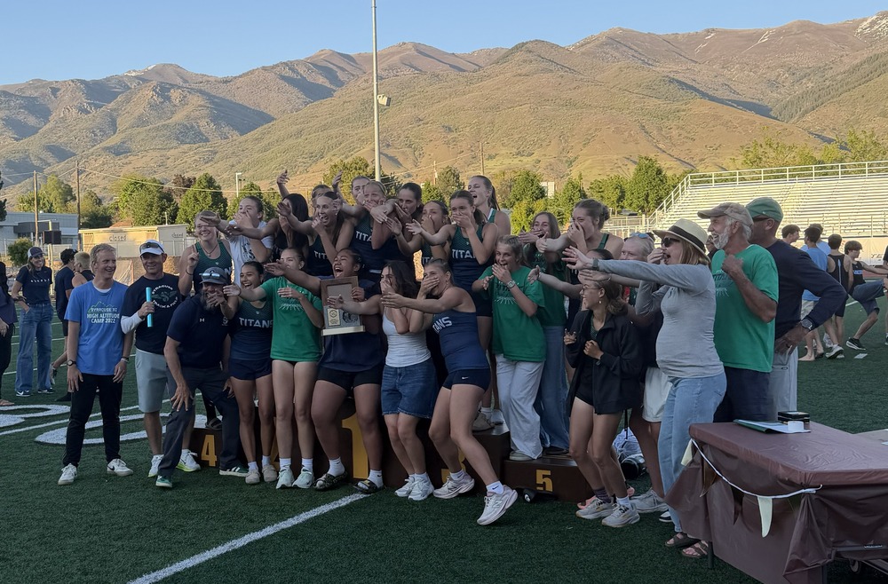 Girls Track and Field picture after winning 2026 region 1 championships @ Davis High