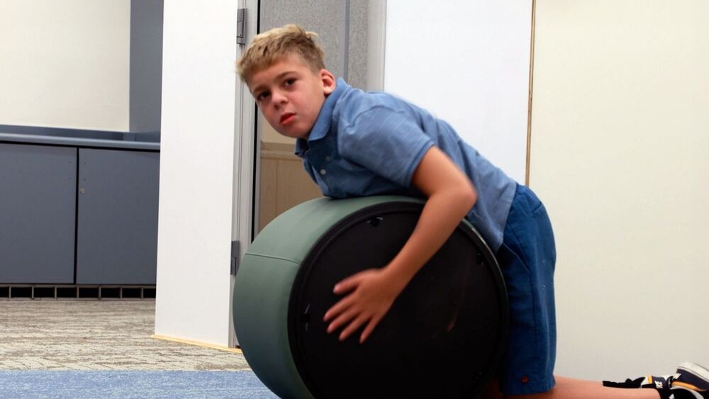 A student on a roller.