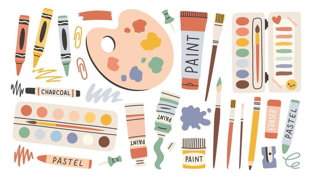 colorful art supplies