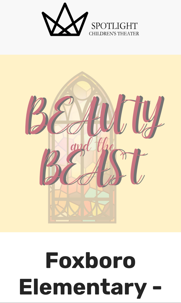 Spotlight Children's Theater Presents Beauty and the Beast Jr. at Foxboro Elementary