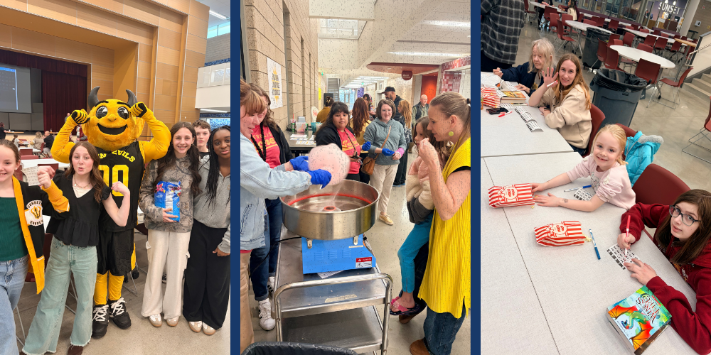 Students enjoying games and activities at Sunset Junior High School