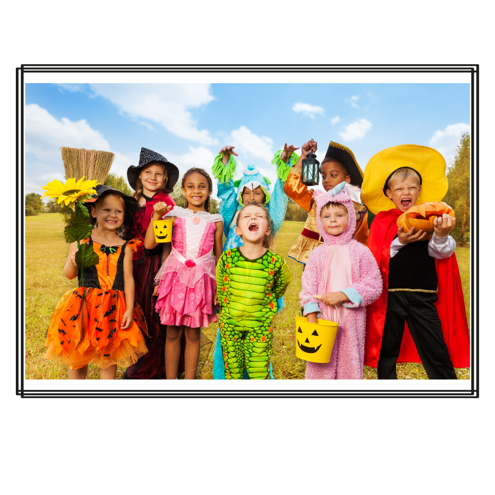 Kids in Halloween cosutmes