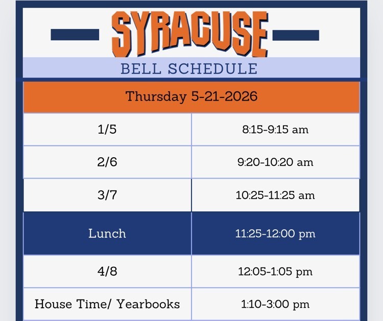 Thursday schedule
