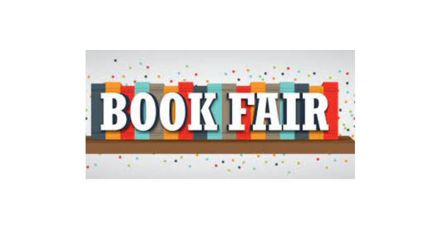 Book Fair image with row of books on a shelf