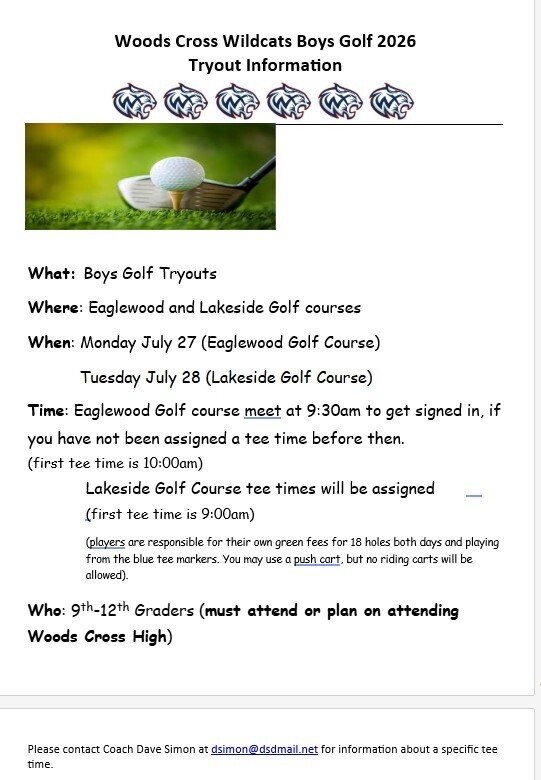 Boys golf tryouts