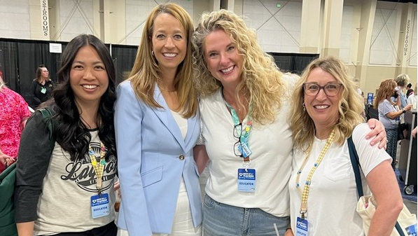 Utah First Lady Abby Cox with Mrs. Stewart, Mrs. Powell, and Mrs. Davidson at Show Up for Teachers event.