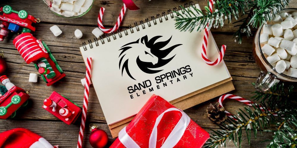 Holiday trinkets and Sand Springs logo photo