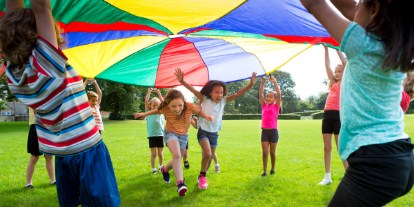 children playing outside
