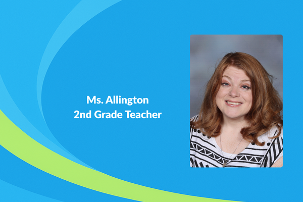Ms. Allington 2nd grade teacher picture of women with red hair and black and white shirt