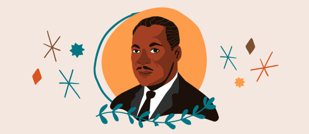 Cartoon drawing of Dr. Martin Luther King Jr.