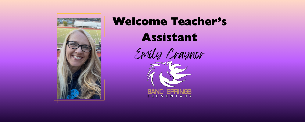 Welcome Teacher's Assistant Emily Craynor