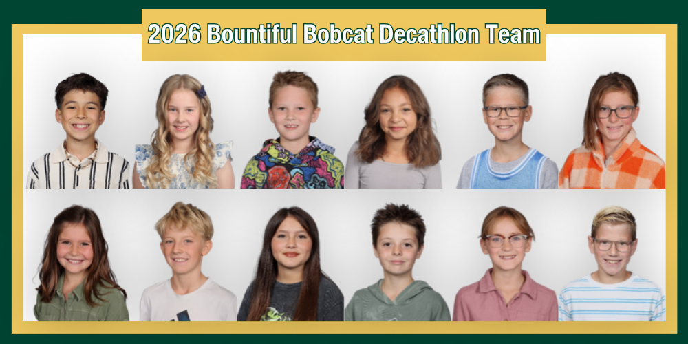 Photo collage of Bountiful Elementary's District Decathlon Team