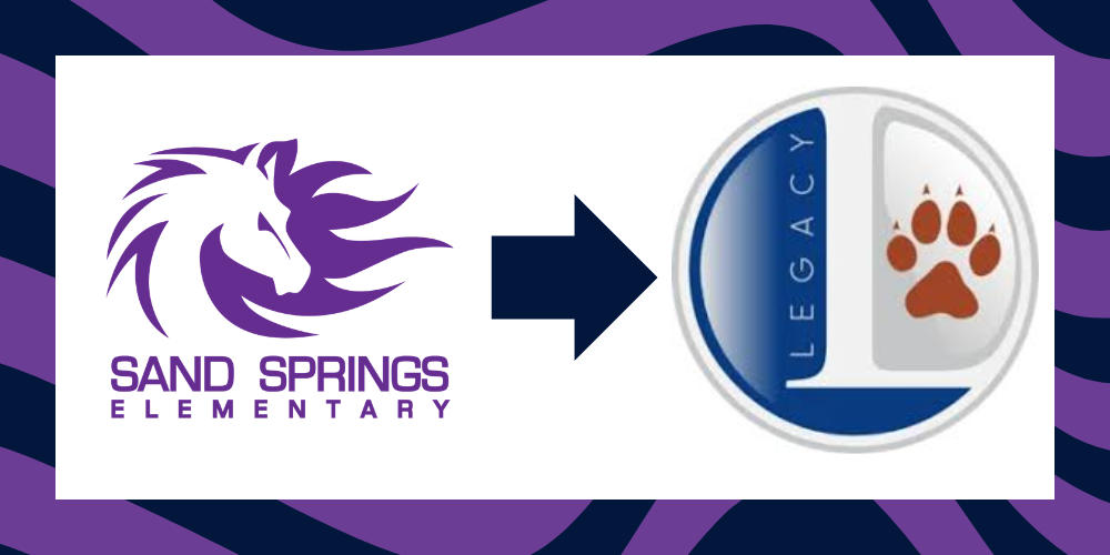 Sand Springs Elementary logo and  Legacy Jr High logo