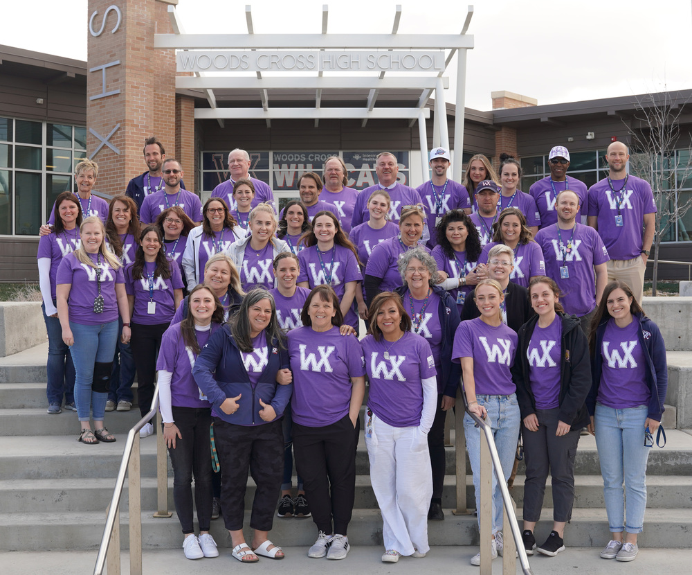 WXHS Faculty & Staff Wearing Purple Shirts for Military Child Month