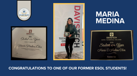 Maria Medina who was student of year at Davis Tech in the transporation department