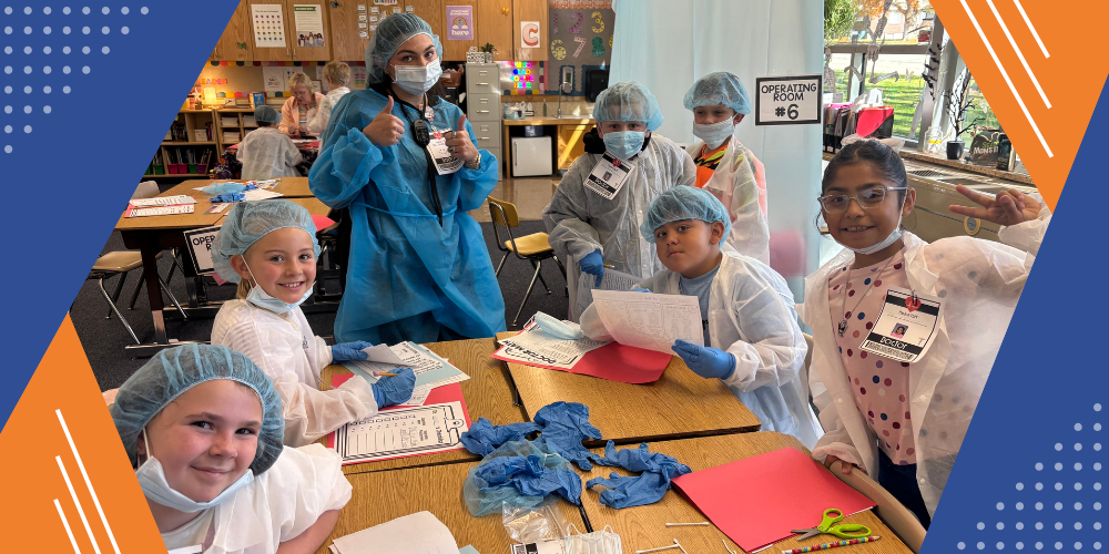 Third grade students became doctors for the day in their end of unit celebration after learning all about the human body