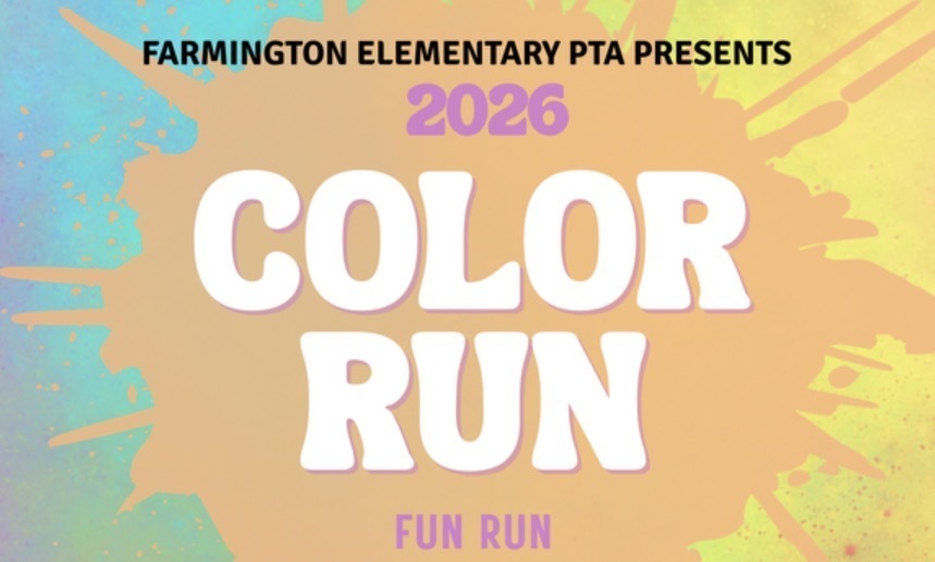 Color run poster with paint splats