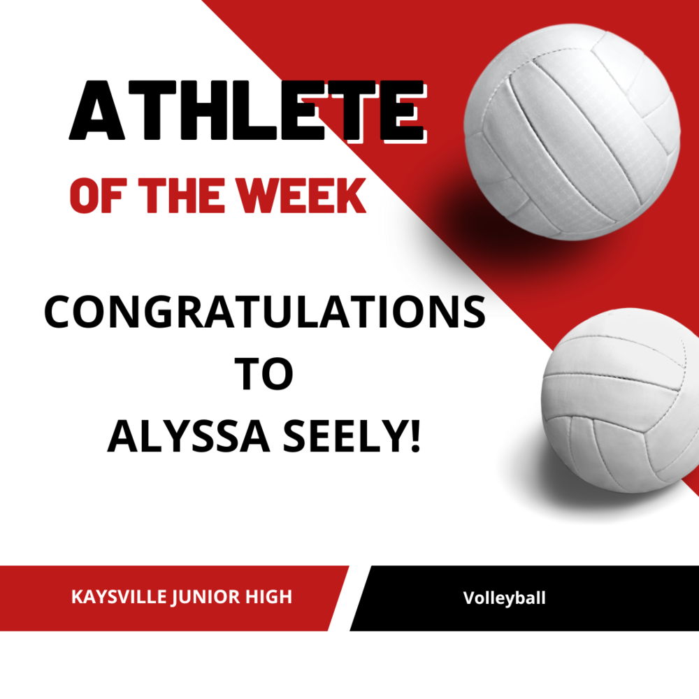 image of two volleyballs athlete of the week congratulations to alyssa seely1 kaysville junior high volleyball