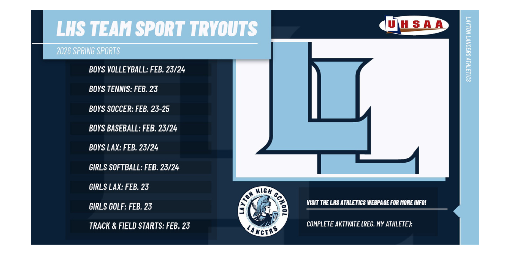 lhs team sport tryouts 2026 spring sports boys volleyball feb 23/24 boys tennis feb 23 boys soccer feb 23-25 boys baseball feb 23-24 boys lax feb 23-24 girls softball feb 23-24 girls lax feb 23 girls golf feb 23 track and field starts feb 23 visit the lhs athletics webpage for more info complete aktivate reg my athlete