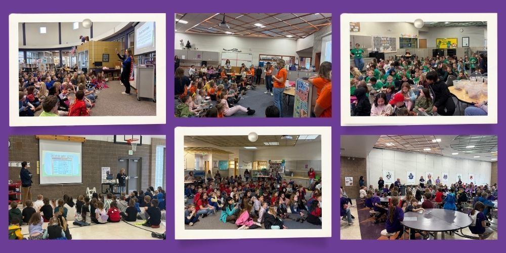 Photos from Sand Springs Elementary House activities. Each house learning about the trading card activity.