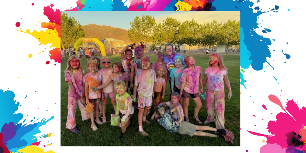 students participating in the color run