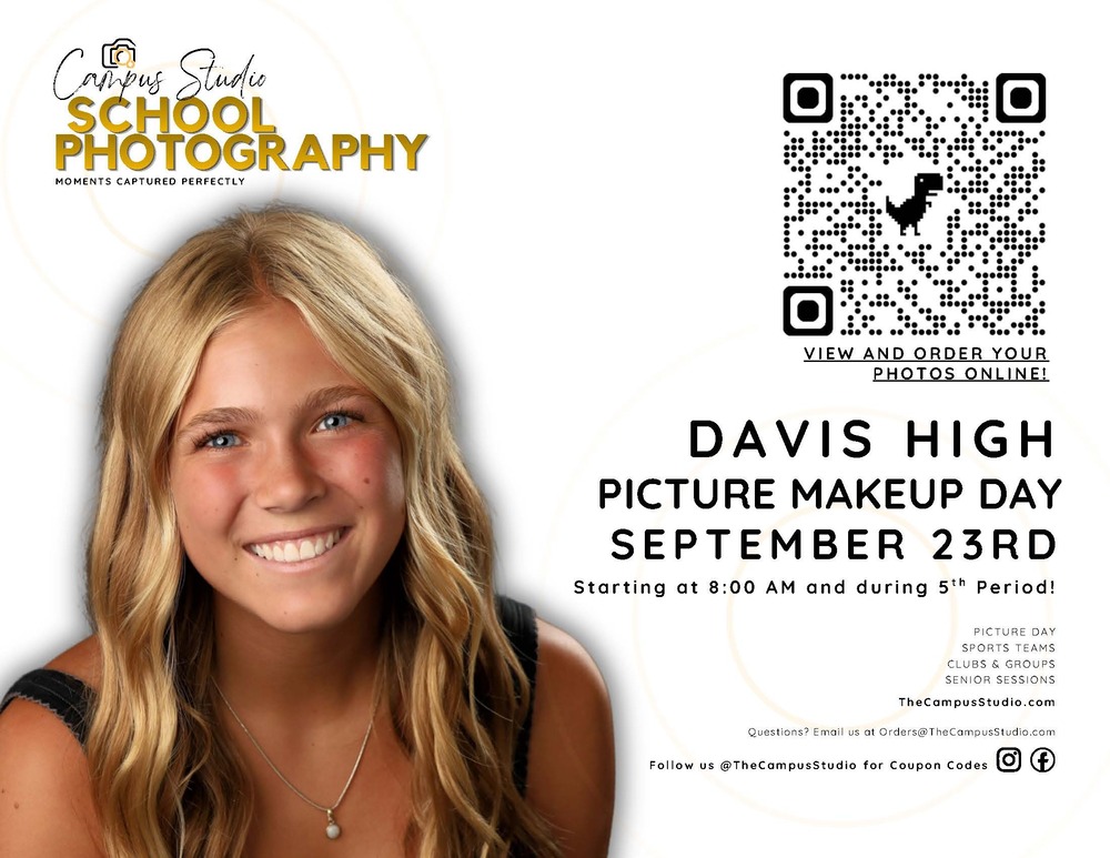 Davis High Picture Retake September 23rd Campus Studios