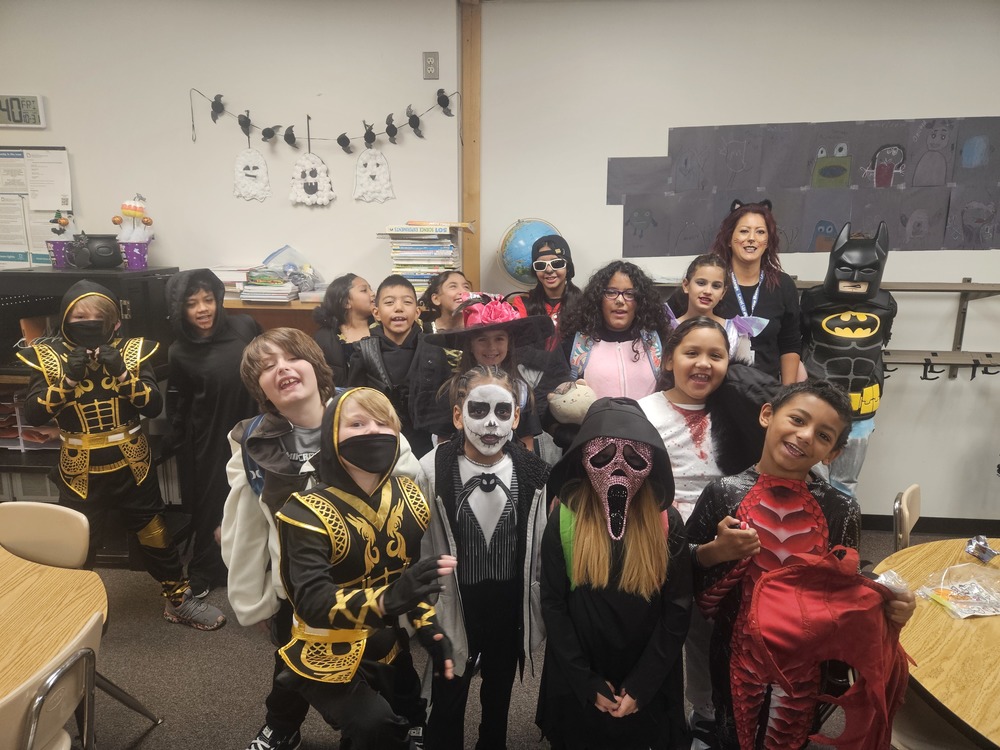 Students in Halloween Costumes