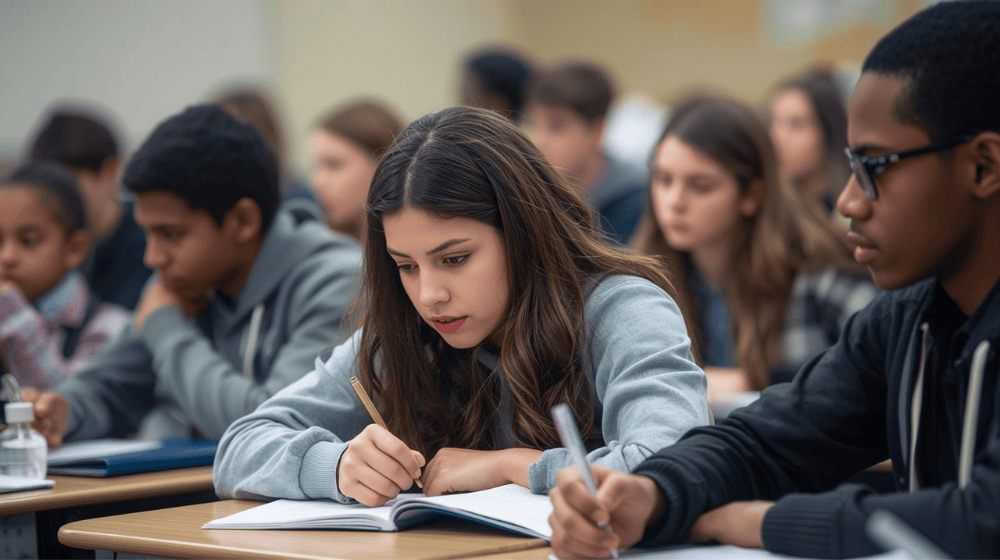 Students working on credit recovery.