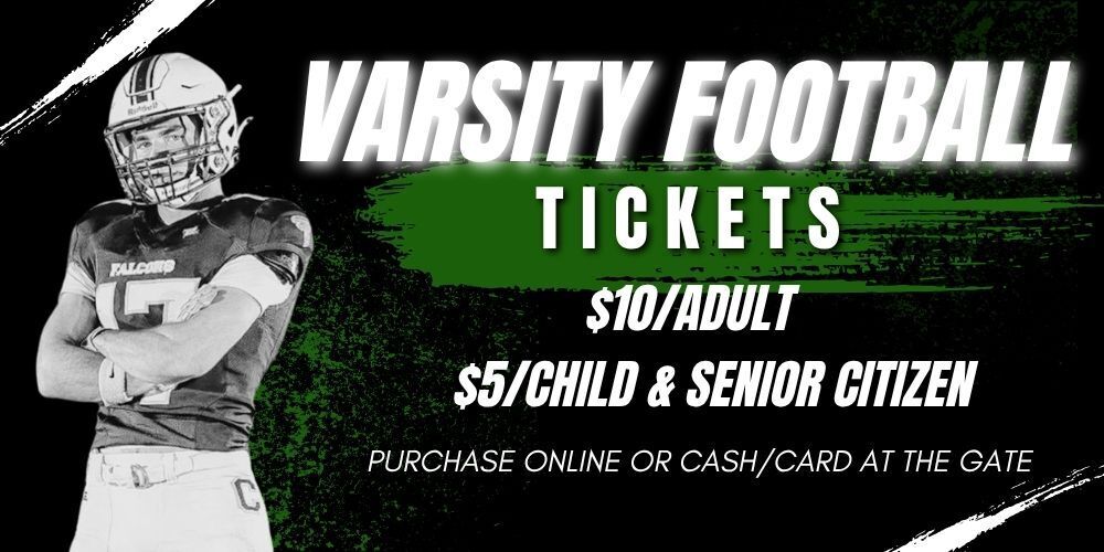 advertisement for football tickets, CHS football player pictured, $10/adult $5/Child & Senior
