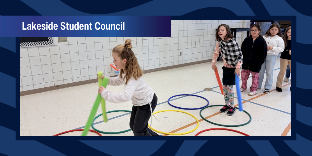 Students play Olympic games.